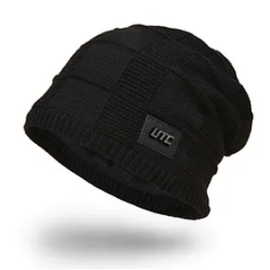 High Quality Winter Plain Dyed Custom Knitted Hat 100% Acrylic Warm Knitted Beanie Custom Logo
