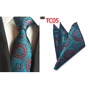 Custom Men Ties and Hanky Set Casual Paisley Neckties with Pocket Square Geometry Ensemble Cravate Mouchoirs