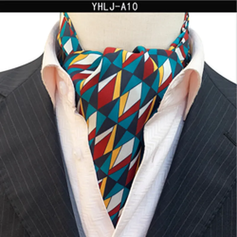 Classic Paisley Cravate Homme Casual Floral Folard Mens Ascot Jacquard Woven Ties For Men Italian