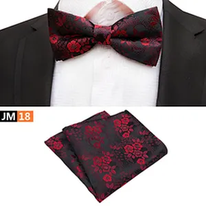 Fashion Pocket Squares for Men Floral Men Bow Tie Sets Handkerchief Set Custom Mens Bow Ties and Hanky Sets