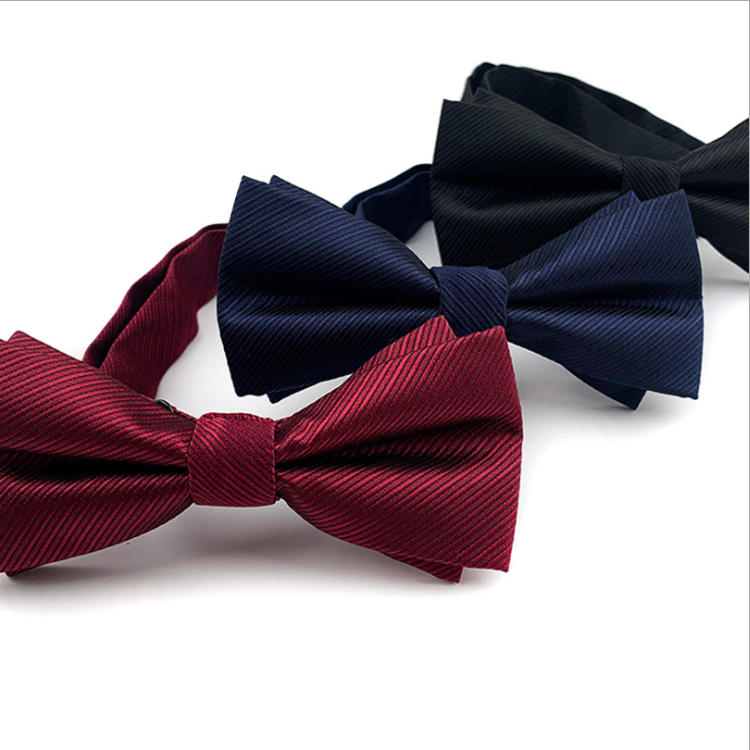 Classic Solid Self Tie Bow Ties For Men Custom Polyester Noeud Papillon Mariage Plain Kids Bow Ties With Gift Box