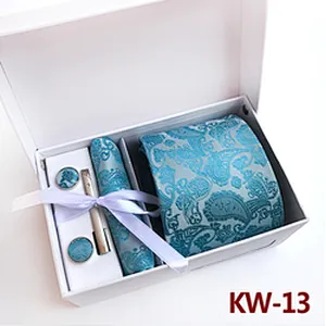 Casual Neckties With Pocket Squares Custom Men Ties and Hanky Set Paisley Tie Pocket Square and Cufflink Set Gift Box