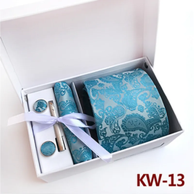 Casual Neckties With Pocket Squares Custom Men Ties and Hanky Set Paisley Tie Pocket Square and Cufflink Set Gift Box
