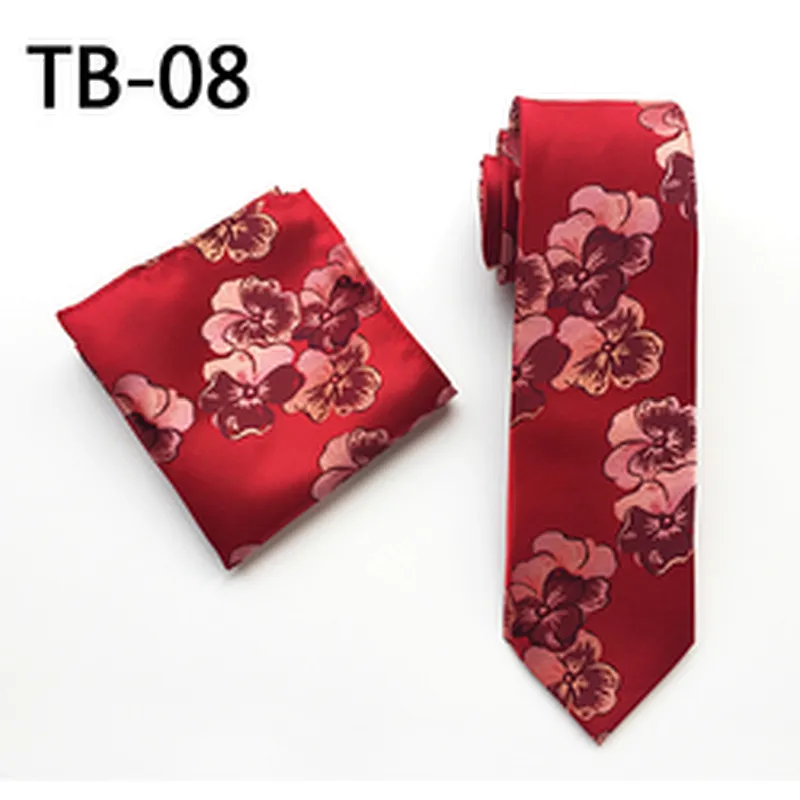 Casual Floral Neckties with Pocket Square Grid Ensemble Cravate Mouchoirs Custom Men Ties and Hanky Set
