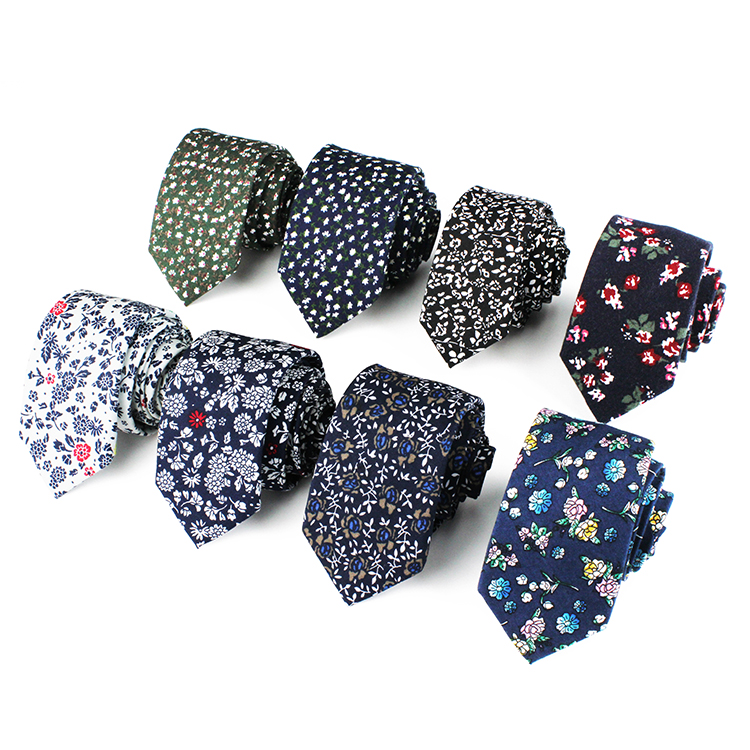 Wholesale Cotton Necktie Fancy Floral Tie Cotton Ties For Men Italian
