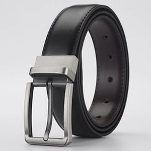 Men's leather belt wholesale rotary pin buckle belt men's leisure versatile double-sided leather belt
