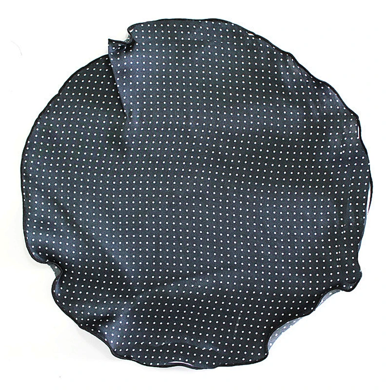 2018 new spring collection plain color black pocket round handkerchief round hot selling PR0048