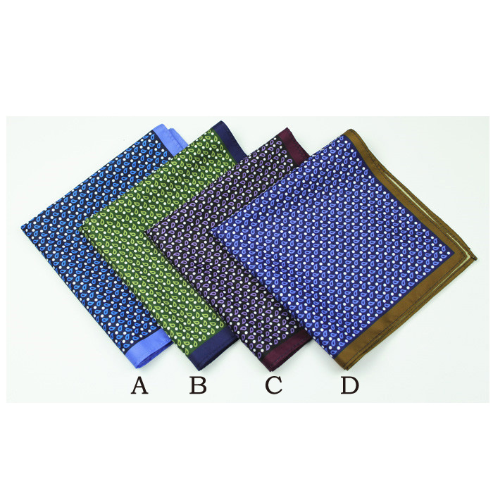 cheap hot sale print hanky blue paisley fabric with border DPS5420