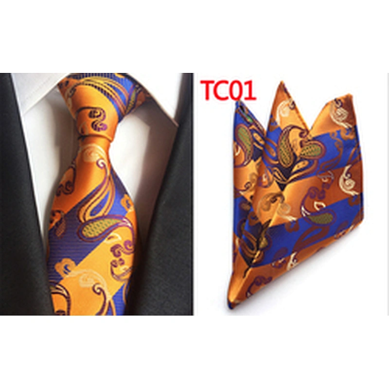 Custom Men Ties and Hanky Set Casual Paisley Neckties with Pocket Square Geometry Ensemble Cravate Mouchoirs