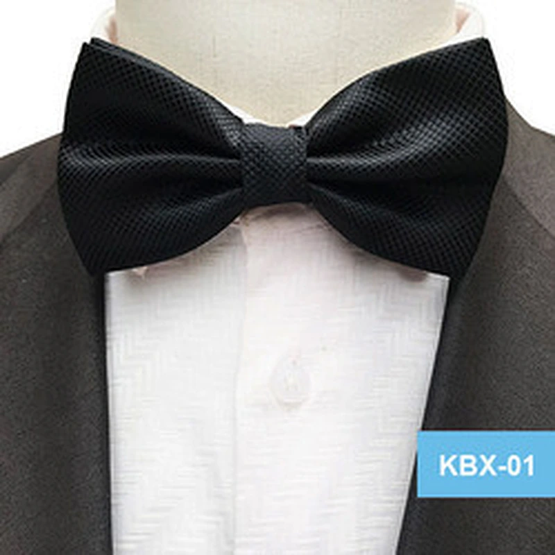 Hot Selling Boys Black Cheap Polyester Satin Bow Tie For Gift