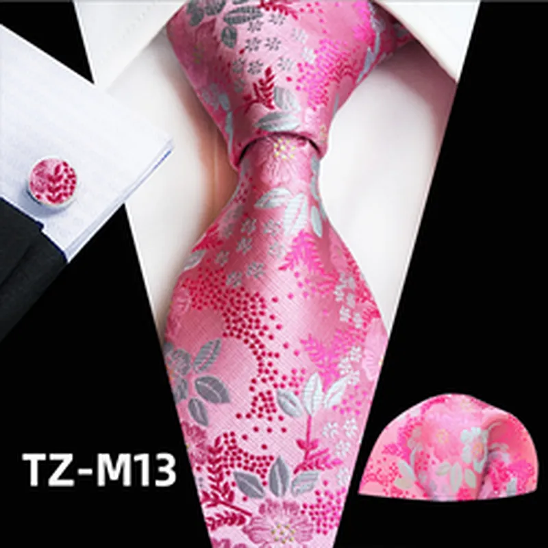 Luxury Neckties With Pocket Squares Casual Ties For Men Italian Wholesale Men Ties And Hanky Cufflinks Set