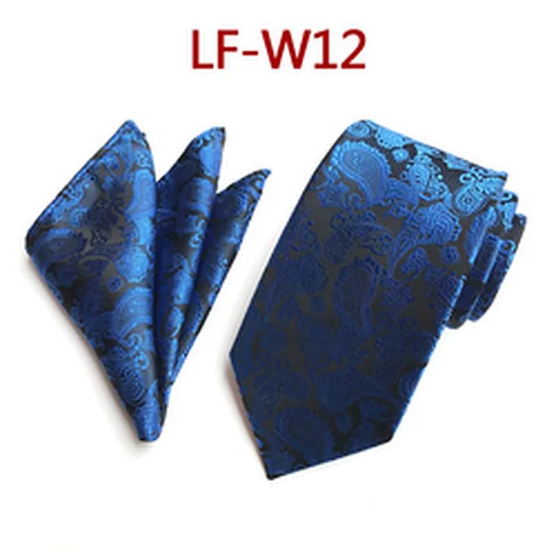 Wholesale Men Ties and Hanky Set Fashion Paisley Neckties with Pocket Square Custom Ensemble Cravate Mouchoirs