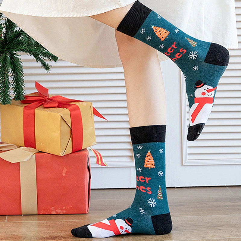 Wholesale men Christmas knitting Woven socks Snowman Santa cartoon socks Unisex European and American style Christmas socks