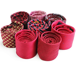 Necktie Manufacturer Sublimation Neck Tie Gift Set Boite A Cravate En Soie Red Striped Jacquard Silk Necktie For Men