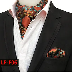 Classic Handkerchief for Men Fashion Paisley Cravate Homme Hanky Set Polyester Folard Mens Ascot Jacquard Woven