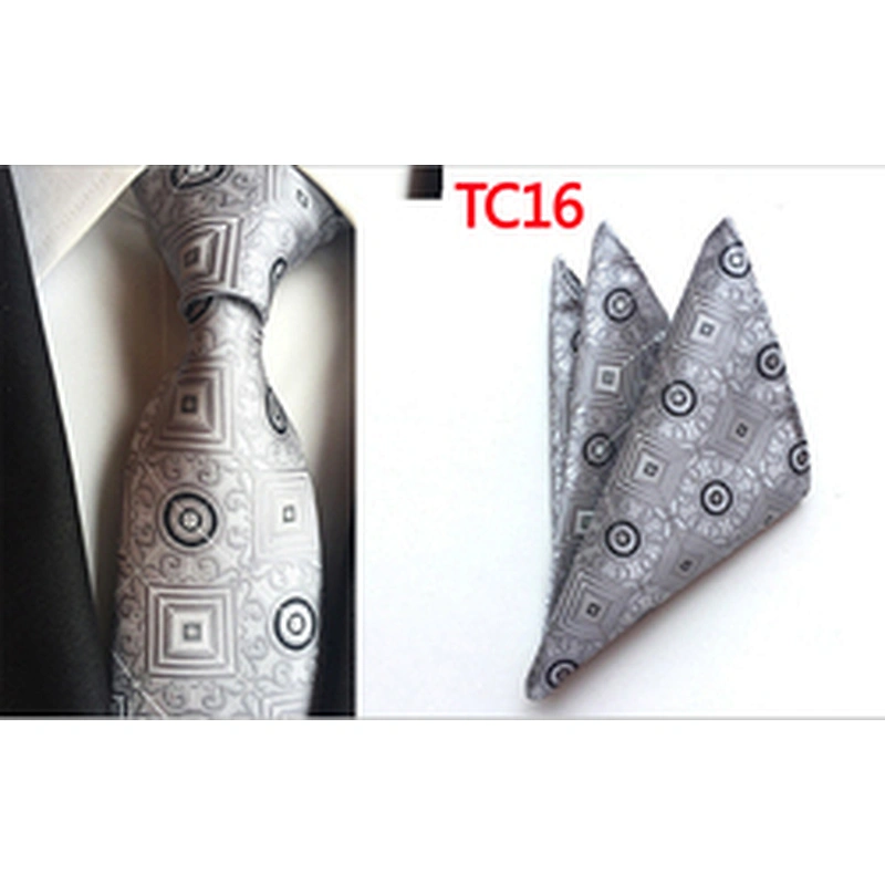 Custom Men Ties and Hanky Set Casual Paisley Neckties with Pocket Square Geometry Ensemble Cravate Mouchoirs