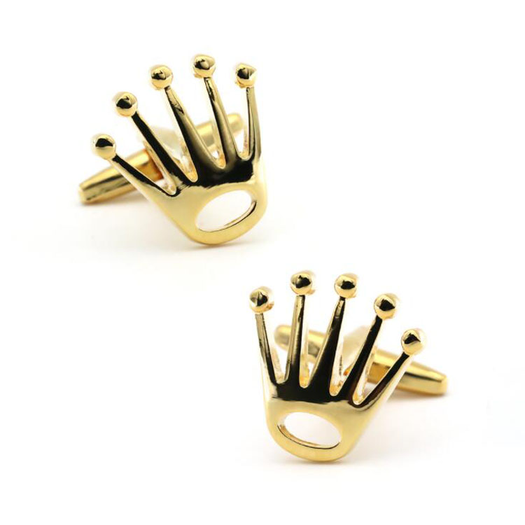 High quality novelty vitality gold crown cufflinks for men