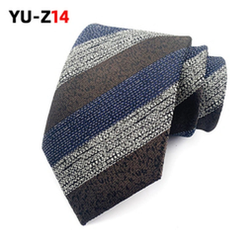 Custom Mens Neck Tie Classical Striped Necktie Wholesale Woven Jacquard  polyester tie