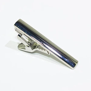 metal tie clip pin mens high quality silver necktie clips with custom printed logo