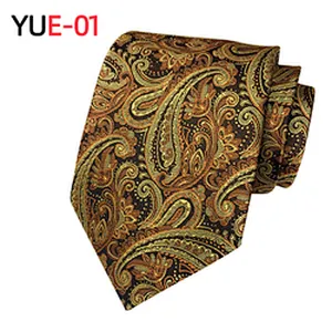 Luxury Paisley Necktie Polyester Lattice Neck Ties For Men Custom Jacquard Woven Gravatas Masculina