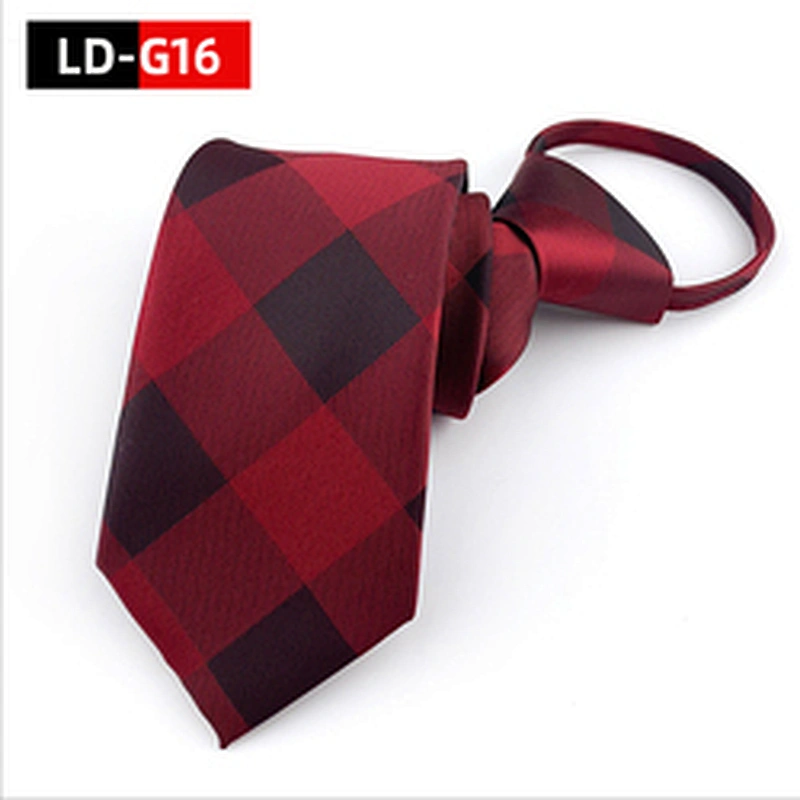 Custom Zipper Tie Fashionable No Tie Plain Boys Zipper Necktie Jacquard Lazy Zipper Ties For Men