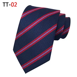 Custom Logo Striped Neck Ties For Men Polyester Woven Casual Neckties