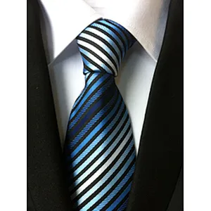 Classical Stripe Corbatas Hombres Custom Jacquard Ties For Men Italian Wholesale Necktie Set Gift Box