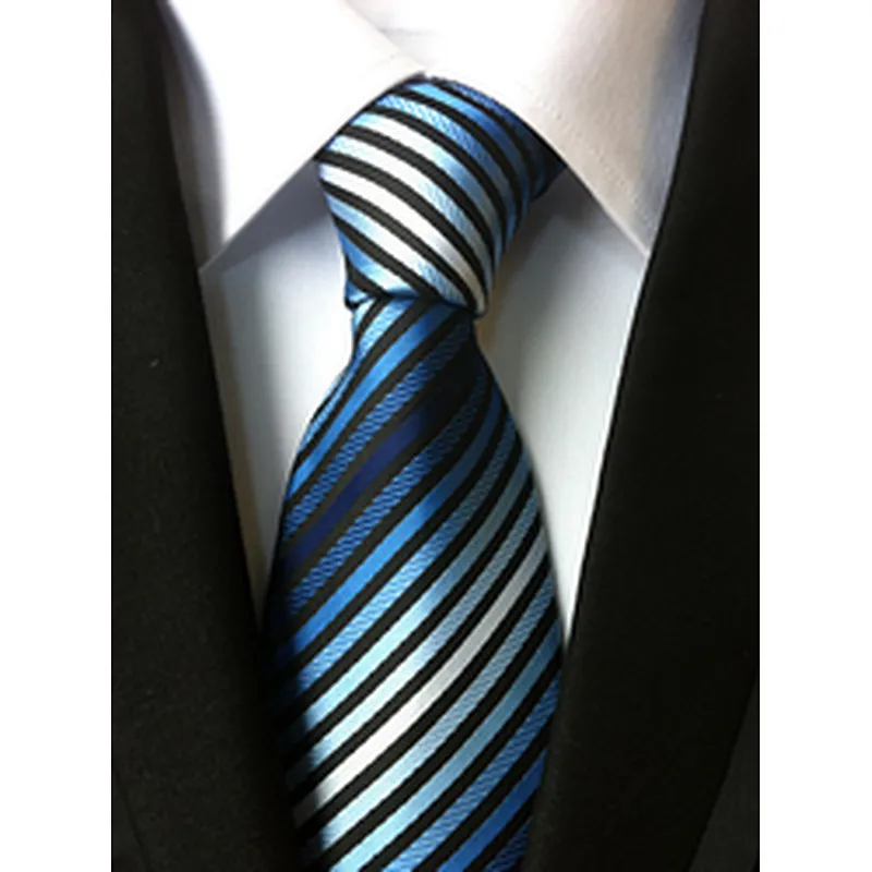 Classical Stripe Corbatas Hombres Custom Jacquard Ties For Men Italian Wholesale Necktie Set Gift Box