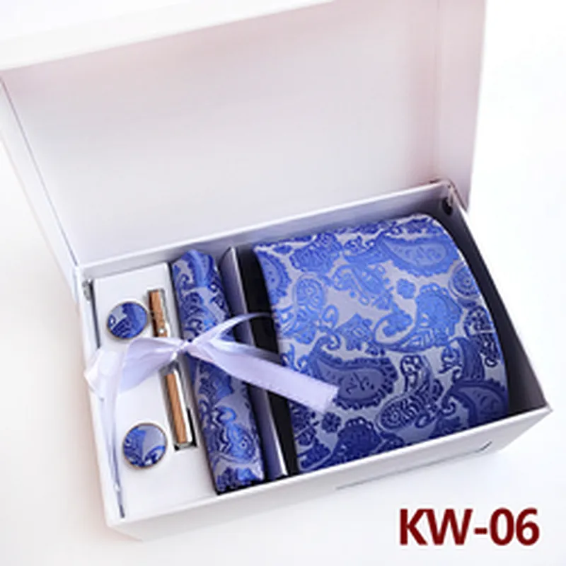 Custom Tie Pocket Square and Cufflink Set Paisley Neckties With Pocket Squares Casual Men Ties and Hanky Set