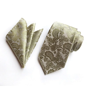 Custom Men Ties and Hanky Set Casual Paisley Neckties with Pocket Square Wholesale Ensemble Cravate Mouchoirs