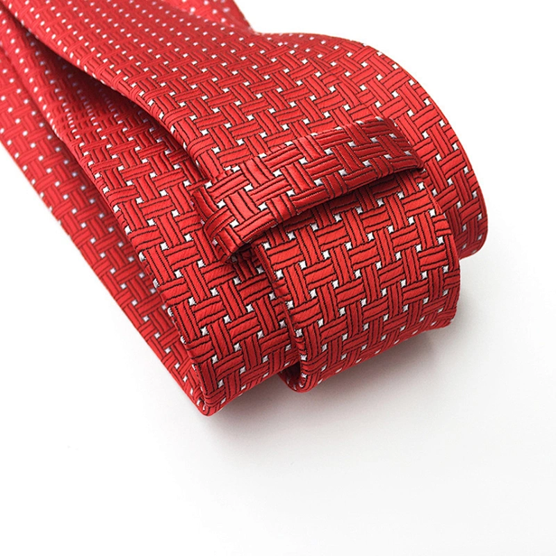 Classic Checked Plain Corbatas Hombres Polyester Woven Neck Ties For Men Luxury Ties Men Custom Logo