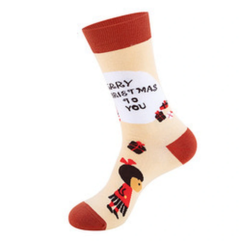 Wholesale men Christmas knitting Woven socks Snowman Santa cartoon socks Unisex European and American style Christmas socks