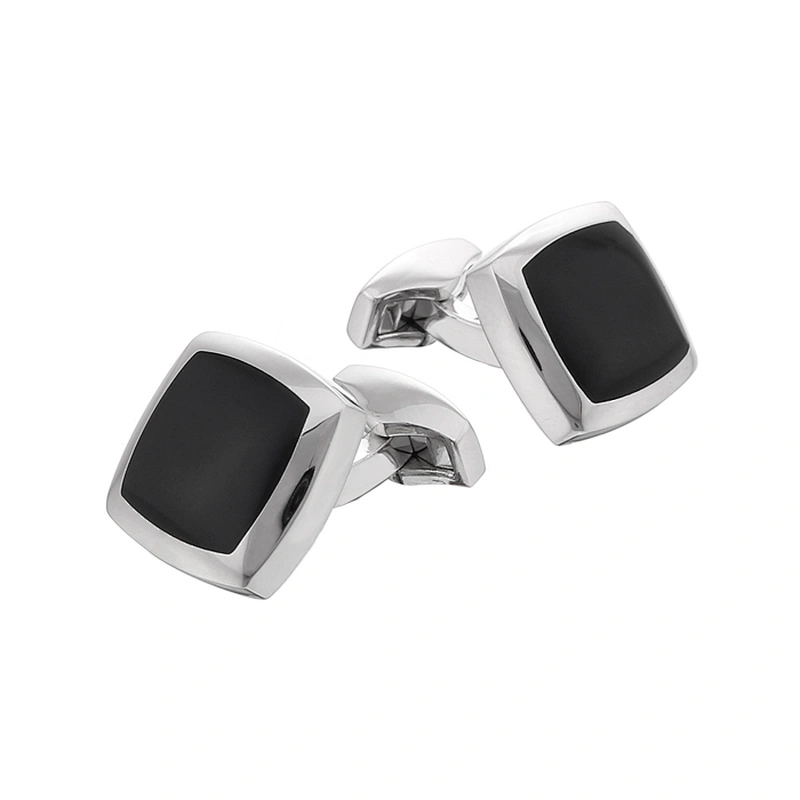 Custom new black engraved cufflinks for gift