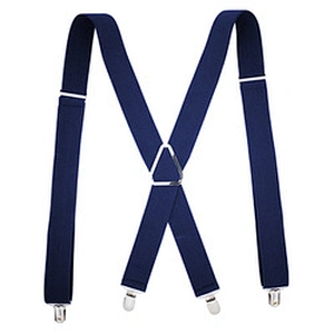 Wholesale 35mm width solid color Adjustable 4 Clip X-Back Heavy Duty Clip Mens Suspenders Elastic Pants Braces