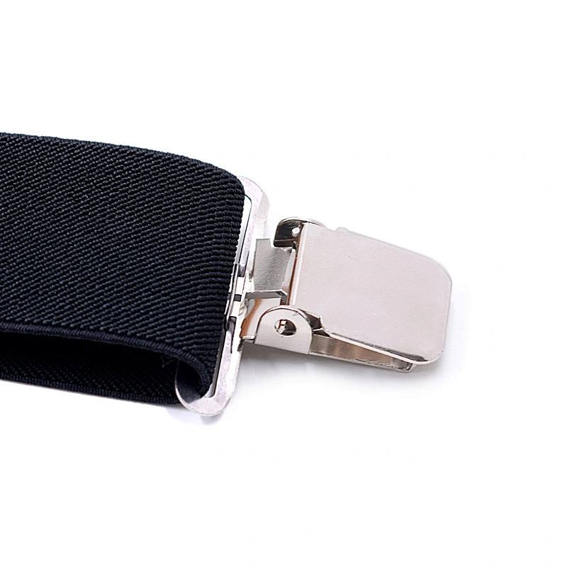 Wholesale 5cm width solid color Adjustable 4 Clip X-Back Heavy Duty Clip Mens Suspenders Elastic Pants Braces