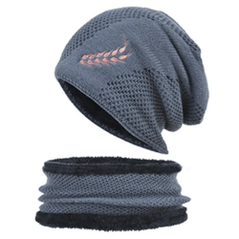 2021 fashion wholesale custom men ladies jacquard knitted winter hat and scarf set
