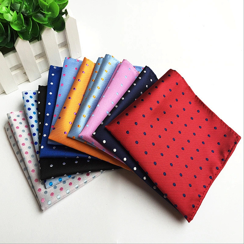 Customised Embroidery Luxury Hanky Pocket Square Dot Men's Handkerchief In Gift Box Einstecktuch panoletas