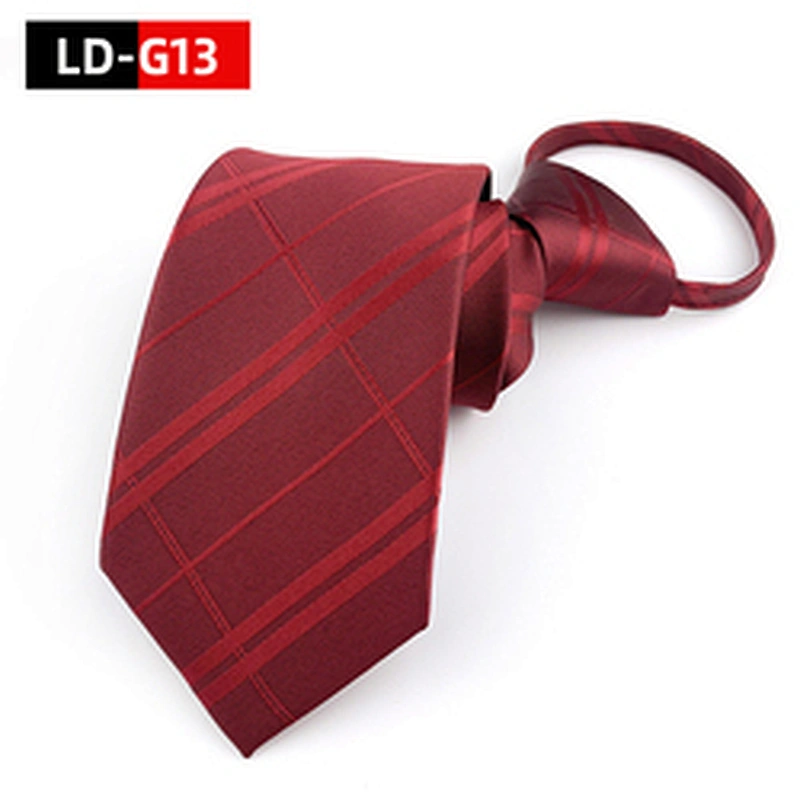 Wholesale Neck Tie Lazy Adjustable Elastic Fashionable No Tie Zipper Slim Ties For Men Jacquard Necktie With Zipper