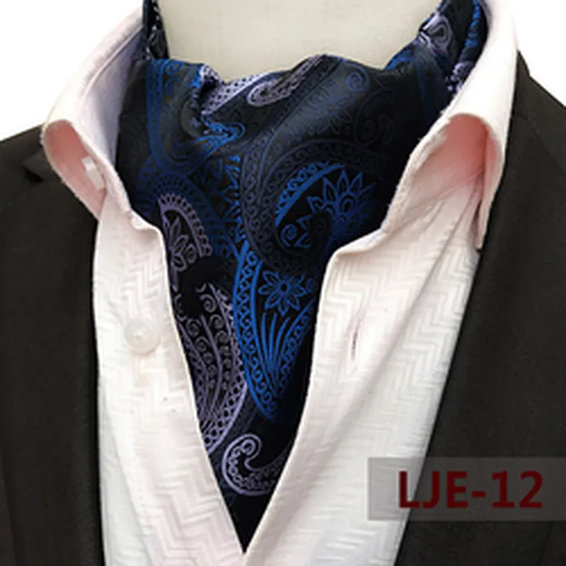 Casual Cravate Homme Classic Paisley Folard Mens Ascot Polyester Jacquard Woven Ties For Men Italian