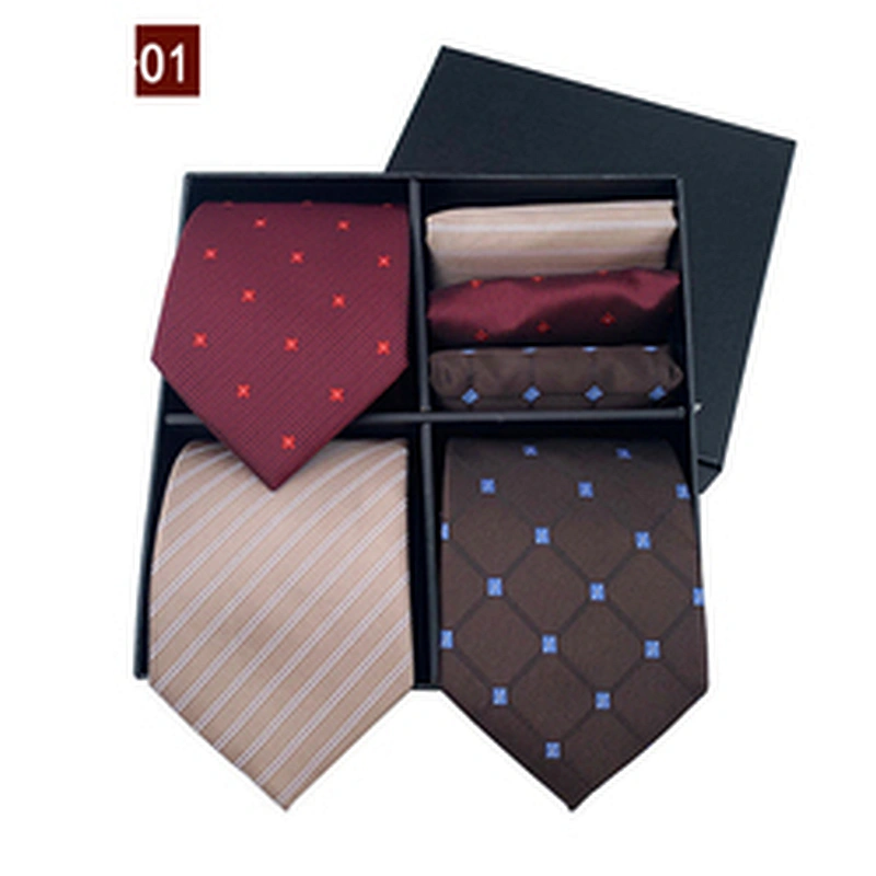 Custom Leisure Silk Necktie Mens Floral Cravates Hommes Woven Mens Ties Silk Box Set