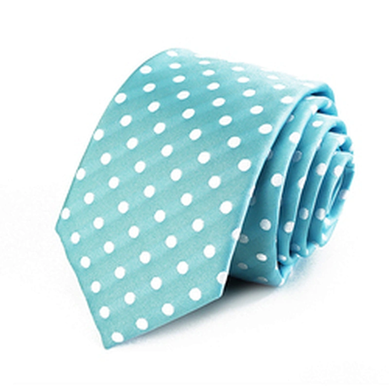 Fresh stylish polyester ties custom Navy blue gravatas slim Silk Jacquard woven grid men neckties set