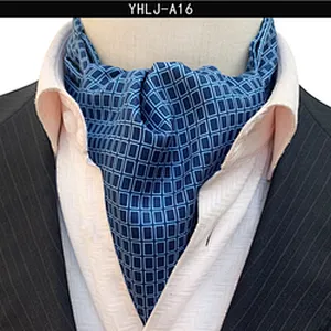 Casual Mens Ascot Polyester Jacquard Woven Ties For Men Italian Classic Paisley Cravate Tie
