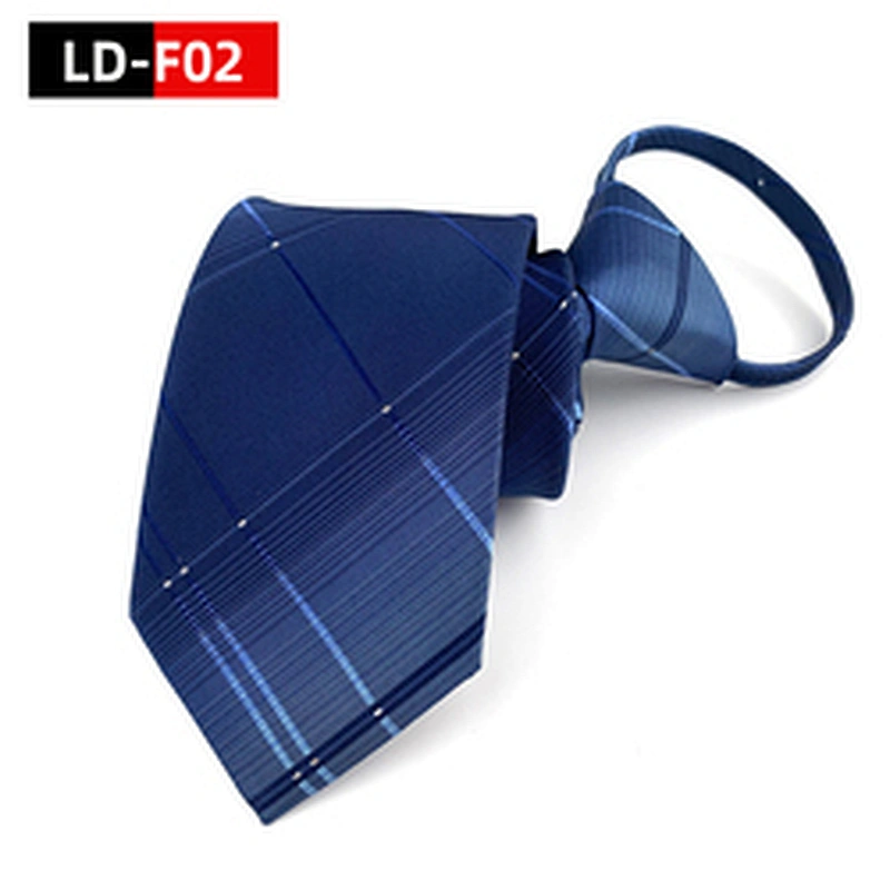Wholesale Neck Tie Lazy Adjustable Elastic Popular Boy Zipper Tie Polyester Jacquard White Zipper Ties For Men
