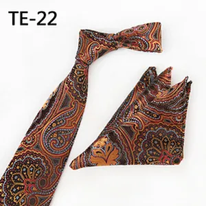 Casual Men Ties and Hanky Set Fashion Floral Neckties with Pocket Square Navy Ensemble Cravate Mouchoirs