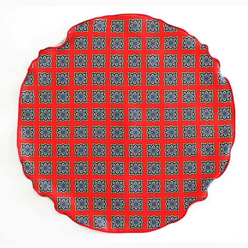 round pocket square handmade stylish handkerchief pocket square men's hanky PR0018