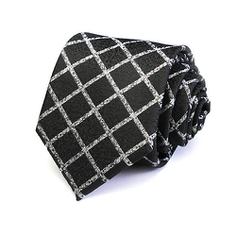 Ties Men Custom Logo Casual Neck Ties School Cravate Homme Polyester Checked Stripe Neck Ties For Men