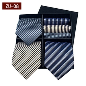 Fashion Gravata Masculina Luxury Jacquard Mens Ties Silk Box Set Custom Necktie Set Gift Box With Logo