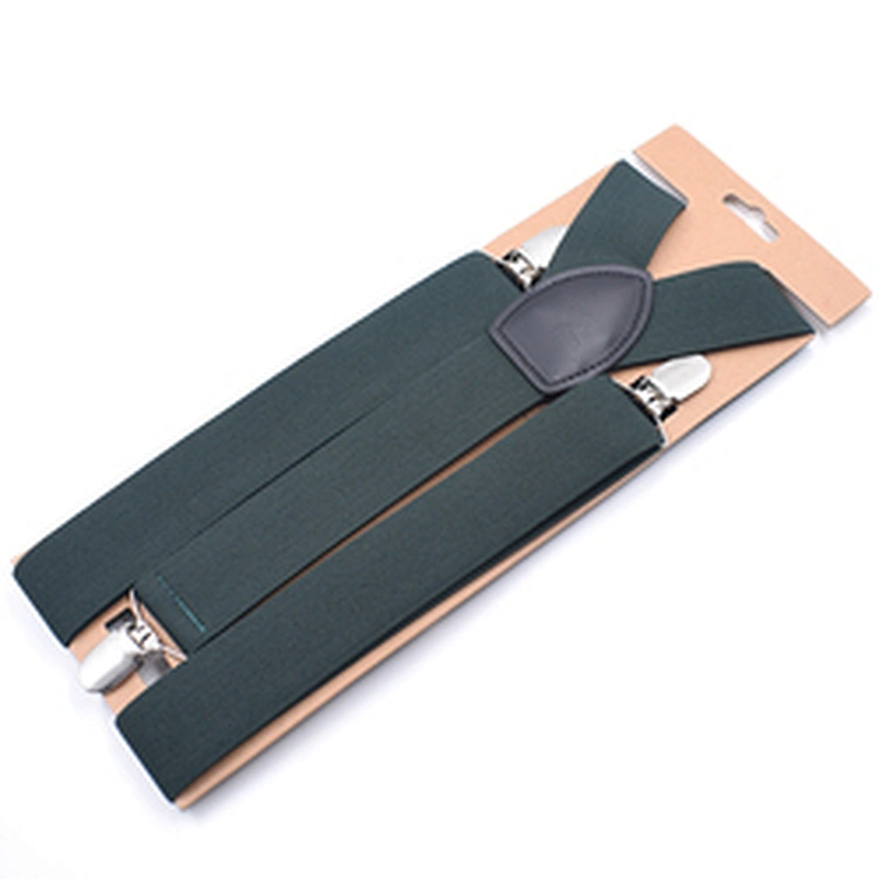 custom Adult 3 clip strap Y-type solid color boys suspenders strap clip