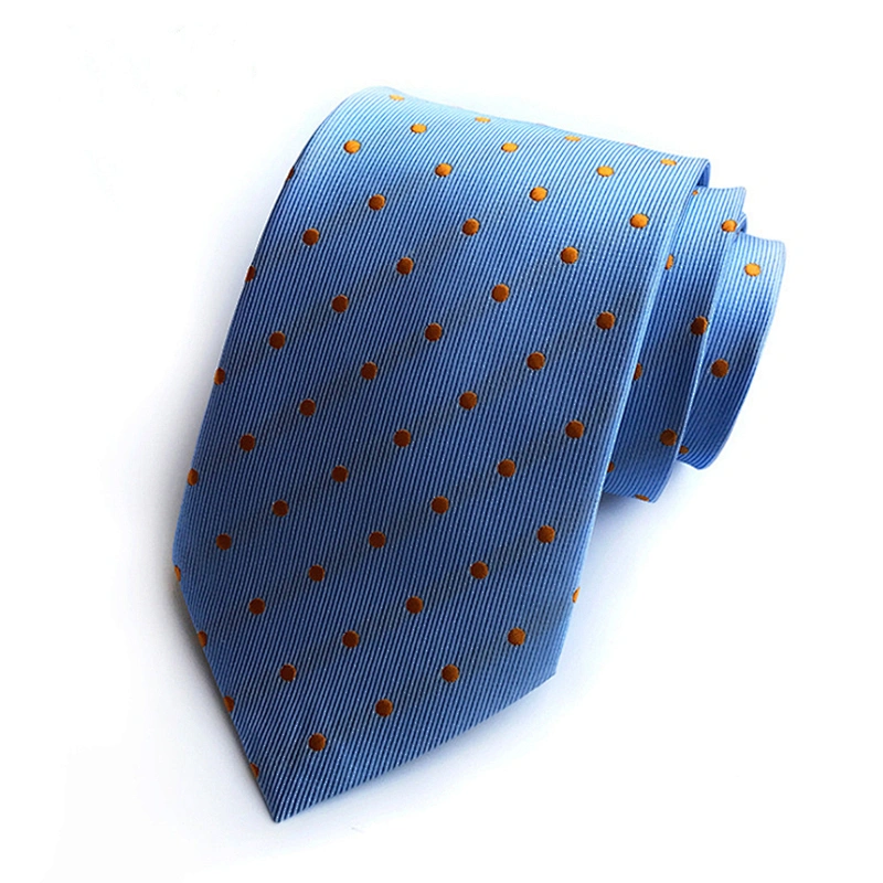 Casual Fashion Mens Ties Necktie Custom Logo Dot Ties For Men Italian Polyester Jacquard Cravates Pour Hommes