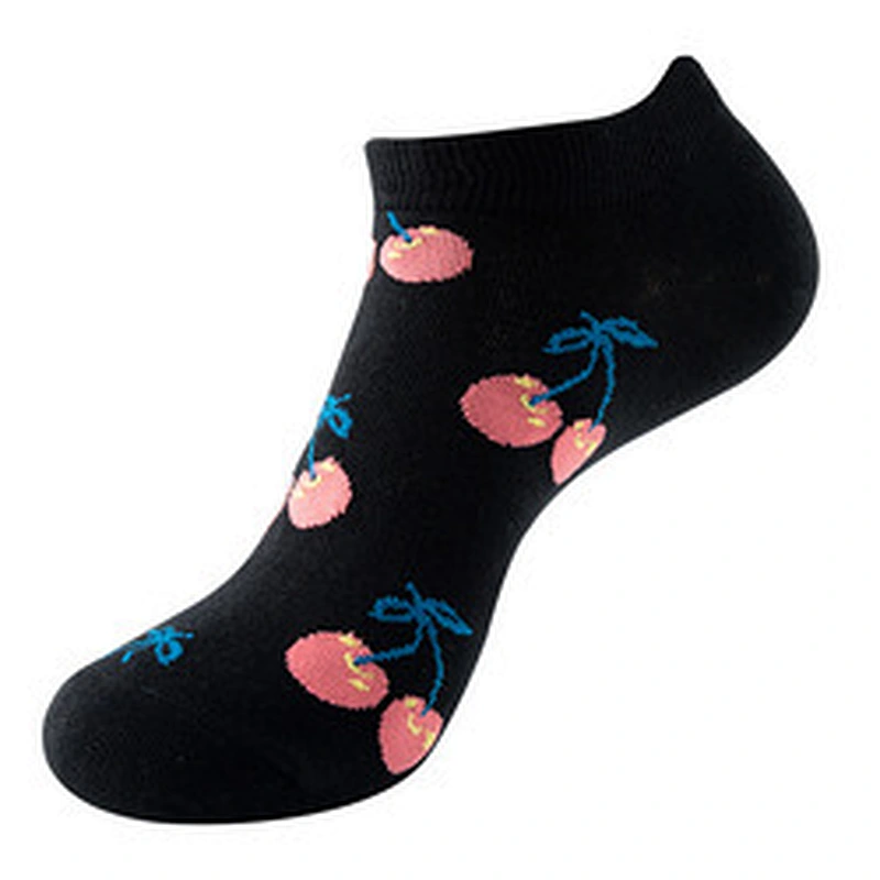 Unisex funny fashion ankle socks Low Cut Breathable Invisible Fruit Pattern Boat Ankle High Quality Socks